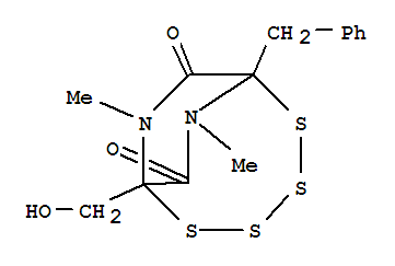 1-羥基甲基-7,9-二甲基-6-芐基-2,3,4,5-四硫雜-7,9-二氮雜雙環(huán)[4.2.2]癸烷-8,10-二酮結(jié)構(gòu)式_52748-85-3結(jié)構(gòu)式