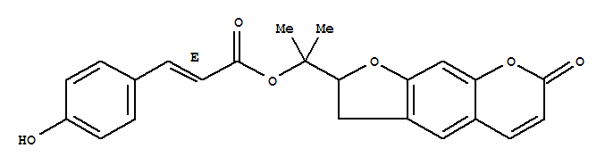 [E,(-)]-3-(4-hydroxyphenyl)propenoic acid 1-(2,3-dihydro-7-oxo-7h-furo[3,2-g][1]benzopyran-2-yl)-1-methylethyl ester Structure,53106-45-9Structure