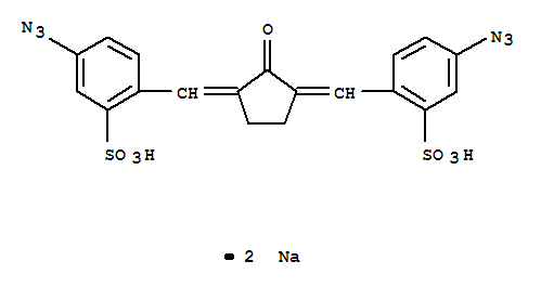 2,5-Bis-(4-azido-2-sulfobenzylidene)-cyclopentanone, disodium salt, tetrahydrate Structure,62316-48-7Structure