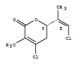 (6S)-4-氯-6-[(Z)-2-氯-1-甲基乙烯]-5,6-二氫-3-甲基-2H-吡喃-2-酮結(jié)構(gòu)式_63023-58-5結(jié)構(gòu)式