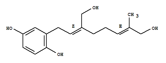 2-[(2Z,6e)-8-hydroxy-3-hydroxymethyl-7-methyl-2,6-octadienyl ]-1,4-benzenediol Structure,63025-43-4Structure