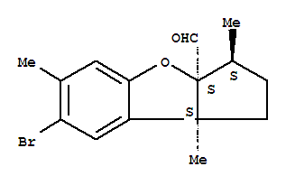 (3S)-7-bromo-1,2,3,8b-tetrahydro-3α,6,8bβ-trimethyl-3ah-cyclopenta[b]benzofuran-3aβ-carbaldehyde Structure,64052-99-9Structure