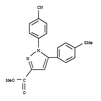 Methyl 1-(4-cyano-phenyl)-5-(4-methylsulfanyl-phenyl)-1h-pyrazole-3-carboxylate Structure,640727-98-6Structure