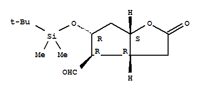 5-{[Dimethyl(2-methyl-2-propanyl)silyl]oxy}-2-oxohexahydro-2h-cyclopenta[b]furan-4-carbaldehyde Structure,64091-14-1Structure