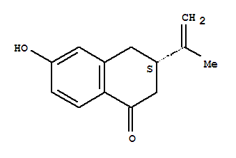 (S)-3,4-二氫-6-羥基-3-異丙烯基萘-1(2H)-酮結(jié)構(gòu)式_64185-24-6結(jié)構(gòu)式