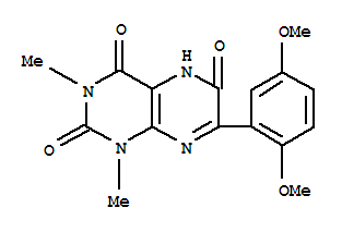 2,4,6(3H)-pteridinetrione, 7-(2,5-dimethoxyphenyl)-1,5-dihydro-1,3-dimethyl- Structure,65158-53-4Structure