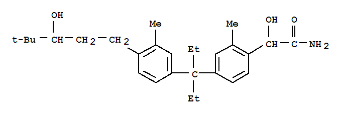  4-[1-乙基-1-[4-(3-羥基-4,4-二甲基戊基)-3-甲基苯基]丙基]--alpha--羥基-2-甲基-苯乙酰胺結(jié)構(gòu)式_700826-41-1結(jié)構(gòu)式