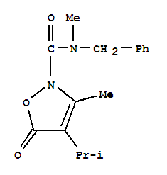  n,3-二甲基-4-(1-甲基乙基)-5-氧代-n-(苯基甲基)-2(5H)-異噁唑羧酰胺結(jié)構(gòu)式_706803-64-7結(jié)構(gòu)式