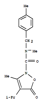  n,3-二甲基-4-(1-甲基乙基)-n-[(4-甲基苯基)甲基]-5-氧代-2(5H)-異噁唑羧酰胺結(jié)構(gòu)式_706803-72-7結(jié)構(gòu)式