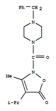 (9ci)-1-[[3-甲基-4-(1-甲基乙基)-5-氧代-2(5h)-異噁唑基]羰基]-4-(苯基甲基)-哌嗪結(jié)構(gòu)式_706804-17-3結(jié)構(gòu)式