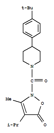 (9ci)-4-[4-(1,1-二甲基乙基)苯基]-1-[[3-甲基-4-(1-甲基乙基)-5-氧代-2(5h)-異噁唑基]羰基]-哌啶結(jié)構(gòu)式_706804-85-5結(jié)構(gòu)式