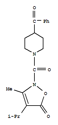 (9CI)-4-苯甲?；?1-[[3-甲基-4-(1-甲基乙基)-5-氧代-2(5H)-異噁唑基]羰基]-哌啶結(jié)構(gòu)式_706804-87-7結(jié)構(gòu)式