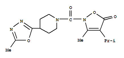 (9ci)-1-[[3-甲基-4-(1-甲基乙基)-5-氧代-2(5h)-異噁唑基]羰基]-4-(5-甲基-1,3,4-噁二唑-2-基)-哌啶結(jié)構(gòu)式_706804-99-1結(jié)構(gòu)式