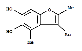 Ethanone, 1-(5,6-dihydroxy-2,4-dimethyl-3-benzofuranyl)-(9ci) Structure,709641-01-0Structure