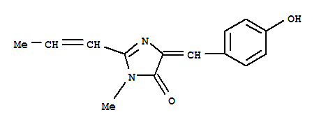 (9ci)-3,5-二氫-5-[(4-羥基苯基)亞甲基]-3-甲基-2-(1-丙烯基)-4H-咪唑-4-酮結(jié)構(gòu)式_726203-81-2結(jié)構(gòu)式