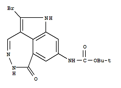 Carbamic acid, N-(2-bromo-5,6-dihydro-6-oxo-1H-pyrrolo[4,3,2-ef][2,3]benzodiazepin-8-yl)-, 1,1-dimethylethyl ester Structure,731810-59-6Structure