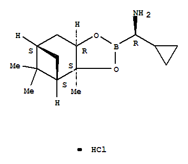 (alphaR,3aS,4S,6S,7aR)-alpha-環(huán)丙基六氫-3a,5,5-三甲基-4,6-甲橋-1,3,2-苯并二氧硼烷-2-甲胺鹽酸鹽 (1:1)結(jié)構(gòu)式_732285-43-7結(jié)構(gòu)式