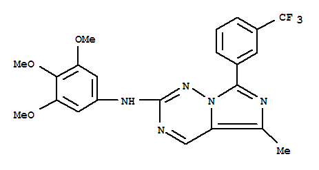 5-甲基-7-[3-(三氟甲基)苯基]-N-(3,4,5-三甲氧基苯基)咪唑[5,1-f][1,2,4]三嗪-2-胺結構式_774460-98-9結構式