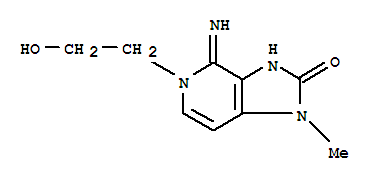 (9ci)-1,3,4,5-四氫-5-(2-羥基乙基)-4-亞氨基-1-甲基-2H-咪唑并[4,5-c]吡啶-2-酮結(jié)構(gòu)式_777813-86-2結(jié)構(gòu)式