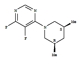 Pyrimidine,4-[(3r,5s)-3,5-dimethyl-1-piperidinyl]-5,6-difluoro-,rel-(9ci) Structure,792915-24-3Structure