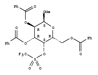 Methyl 2,3,6-tri-o-benzoyl-4-o-trifluoromethanesulfononyl -α-d-galactopyranoside Structure,79580-70-4Structure