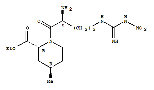 2-Piperidinecarboxylic acid, 1-[2-amino-5-[[imino(nitroamino)methyl]amino]-1-oxopentyl]-4-methyl-,ethyl ester,[2r-[1(s*),2alphar,4beta]] Structure,79672-38-1Structure