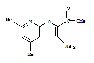 (9ci)-3-氨基-4,6-二甲基-呋喃并[2,3-b]吡啶-2-羧酸甲酯結(jié)構(gòu)式_801228-39-7結(jié)構(gòu)式