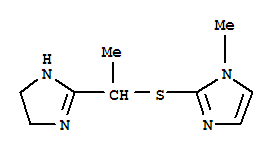 (8ci)-2-[1-[(1-甲基咪唑-2-基)硫代]乙基]-2-咪唑啉結(jié)構(gòu)式_802046-03-3結(jié)構(gòu)式