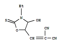 Propanedinitrile, [(3-ethyl-4-hydroxy-2-thioxo-5-oxazolidinyl)methylene]-(9ci) Structure,807266-80-4Structure