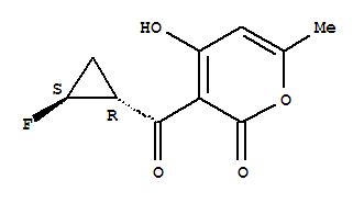 rel-(9ci)-3-[[(1r,2s)-2-氟環(huán)丙基]羰基]-4-羥基-6-甲基-2H-吡喃-2-酮結(jié)構(gòu)式_823792-54-7結(jié)構(gòu)式