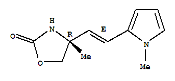 (4r)-(9ci)-4-甲基-4-[(1e)-2-(1-甲基-1H-吡咯-2-基)乙烯]-2-噁唑烷酮結(jié)構(gòu)式_827344-01-4結(jié)構(gòu)式