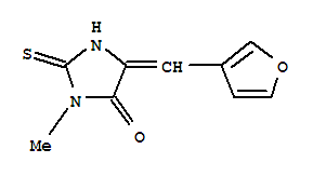 (9ci)-5-(3-呋喃亞甲基)-3-甲基-2-硫氧代-4-咪唑啉酮結構式_827588-66-9結構式