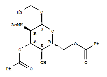 Benzyl 2-acetamido-3,6-di-o-benzoyl-2-deoxy-alpha-d-glucopyranoside Structure,82827-77-8Structure