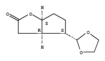 (3aR,4S,6aS)-rel-(9CI)-4-(1,3-二氧雜烷-2-基)六氫-2H-環(huán)戊并[b]呋喃-2-酮結(jié)構(gòu)式_842126-02-7結(jié)構(gòu)式