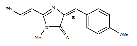 (5E)-3,5-二氫-5-[(4-甲氧基苯基)亞甲基]-3-甲基-2-(2-苯基乙烯)-4H-咪唑-4-酮結(jié)構(gòu)式_845777-72-2結(jié)構(gòu)式