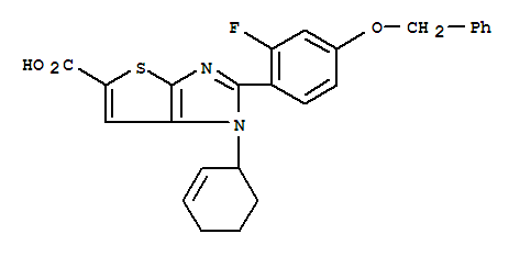 1-(2-環(huán)己烯-1-基)-2-[2-氟-4-(苯基甲氧基)苯基]-1H-噻吩并[2,3-d]咪唑-5-羧酸結(jié)構(gòu)式_852898-37-4結(jié)構(gòu)式