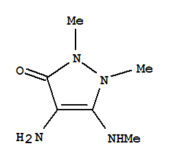 3H-pyrazol-3-one,4-amino-1,2-dihydro-1,2-dimethyl-5-(methylamino)- Structure,857036-00-1Structure