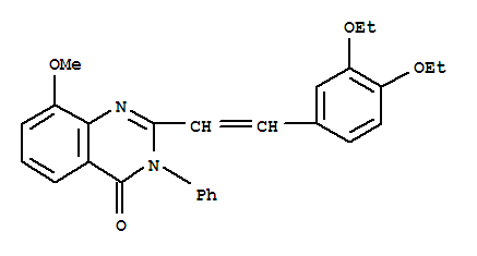 (6ci)-2-(3,4-二乙氧基苯乙烯)-8-甲氧基-3-苯基-4(3H)-喹唑啉酮結(jié)構(gòu)式_857204-86-5結(jié)構(gòu)式