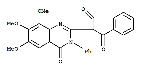 2-(3,4-二氫-6,7,8-三甲氧基-4-氧代-3-苯基-2-喹唑啉)-1H-茚-1,3(2H)-二酮結(jié)構(gòu)式_858645-51-9結(jié)構(gòu)式