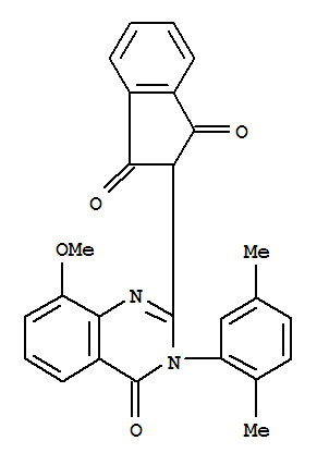 2-[3-(2,5-二甲基苯基)-3,4-二氫-8-甲氧基-4-氧代-2-喹唑啉]-1H-茚-1,3(2H)-二酮結(jié)構(gòu)式_858645-53-1結(jié)構(gòu)式