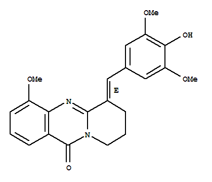 11H-pyrido[2,1-b]quinazolin-11-one, 6,7,8,9-tetrahydro-6-[(4-hydroxy-3,5-dimethoxyphenyl)methylene]-4-methoxy-, (6e)- Structure,862080-91-9Structure