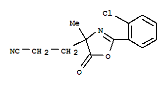  2-(2-氯苯基)-4,5-二氫-4-甲基-5-氧代-4-噁唑丙腈結(jié)構(gòu)式_86435-55-4結(jié)構(gòu)式