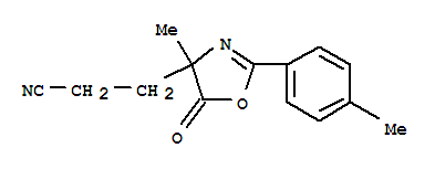 4-Oxazolepropanenitrile, 4,5-dihydro-4-methyl-2-(4-methylphenyl)-5-oxo- Structure,86435-56-5Structure