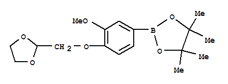 2-[4-([1,3]Dioxolan-2-ylmethoxy)-3-methoxy-phenyl ]-4,4,5,5-tetramethyl-[1,3,2]dioxaborolane Structure,864754-09-6Structure