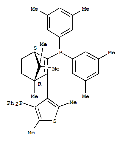 (1R,4S)-3-[雙(3,5-二甲苯基)膦]-2-(4-二苯基膦-2,5-二甲基-3-噻吩基)-1,7,7-三甲基二環(huán)[2.2.1]庚-2-烯結(jié)構(gòu)式_868851-48-3結(jié)構(gòu)式