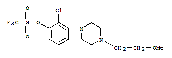 Methanesulfonic acid, 1,1,1-trifluoro-, 2-chloro-3-[4-(2-methoxyethyl)-1-piperazinyl]phenyl ester Structure,871356-24-0Structure