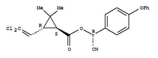 (1S,3r)-氰基(4-苯氧基苯基)甲基 3-(2,2-二氯乙烯基)-2,2-環(huán)丙烷羧酸二甲酯結構式_876302-21-5結構式