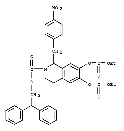 2(1H)-isoquinolinecarboxylic acid,6,7-bis[(ethoxycarbonyl)oxy]-3,4-dihydro-1-[(4-nitrophenyl)methyl ]-,9h-fluoren-9-ylmethyl ester Structure,880475-00-3Structure