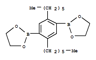 2,5-Dihexyl-1,4-benzene-diboronic acid ethylene glycol ester Structure,883741-17-1Structure