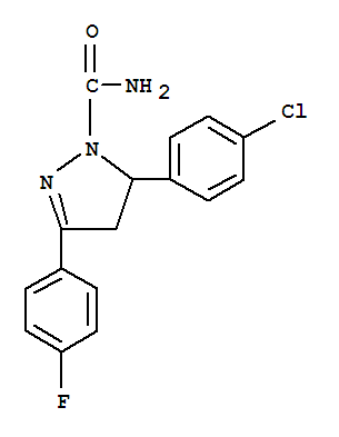 5-(4-Chlorophenyl)-3-(4-fluorophenyl)-4,5-dihydro-1h-pyrazole-1-carboxamide Structure,885269-72-7Structure